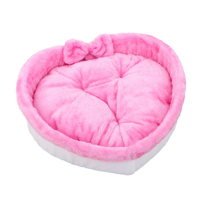 Heart Shape Soft Cozy Cat Pet Bed