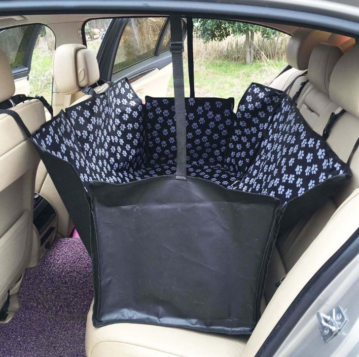 Footprint Dog Transporters Waterproof Back Back Pet Dog Seat Car Mat Cover Hammock Protector With Safety Belt