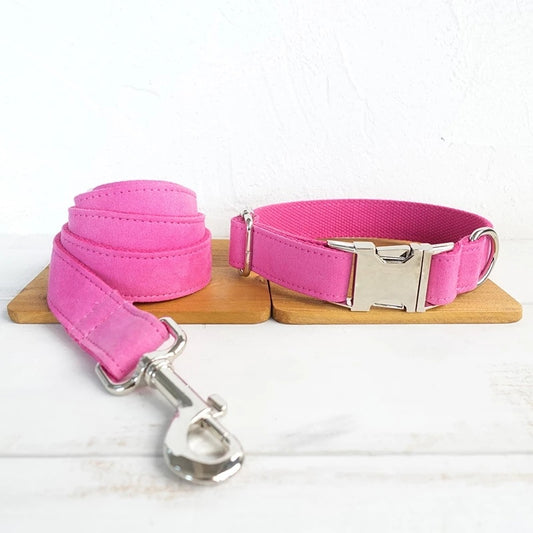 Hot Pink Dog collar and leash set