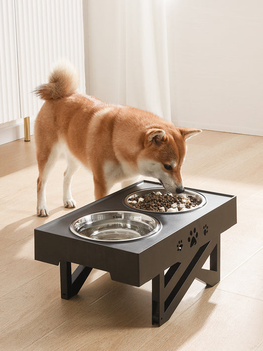 Dog Bowl Pet Feeder Dual Stainless Steel Bowl Stand