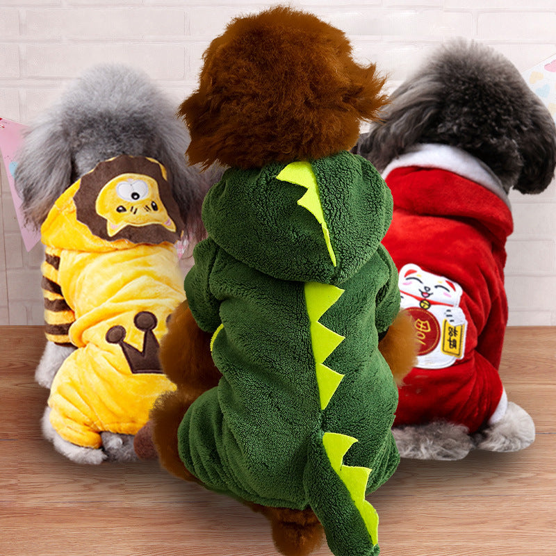 Dog Pet Costumes Dino Cow Lion