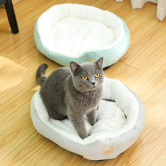 Removable And Washable Cat Round Pet Bed