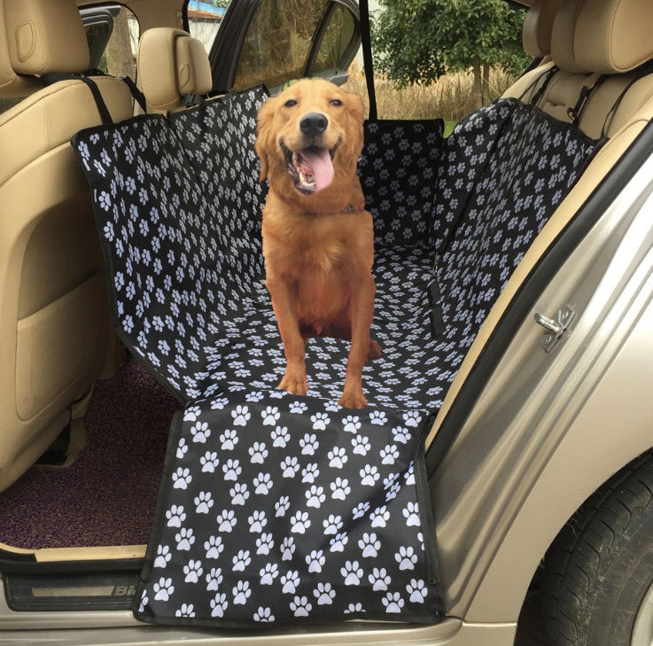 Footprint Dog Transporters Waterproof Back Back Pet Dog Seat Car Mat Cover Hammock Protector With Safety Belt