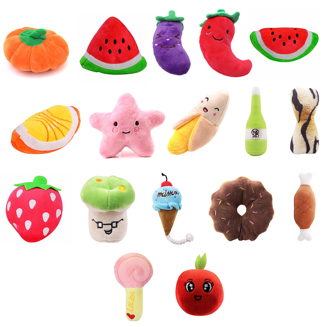 Plush Vocal Dog Toys, Fruits, Cartoons, Toys, Pet Supplies