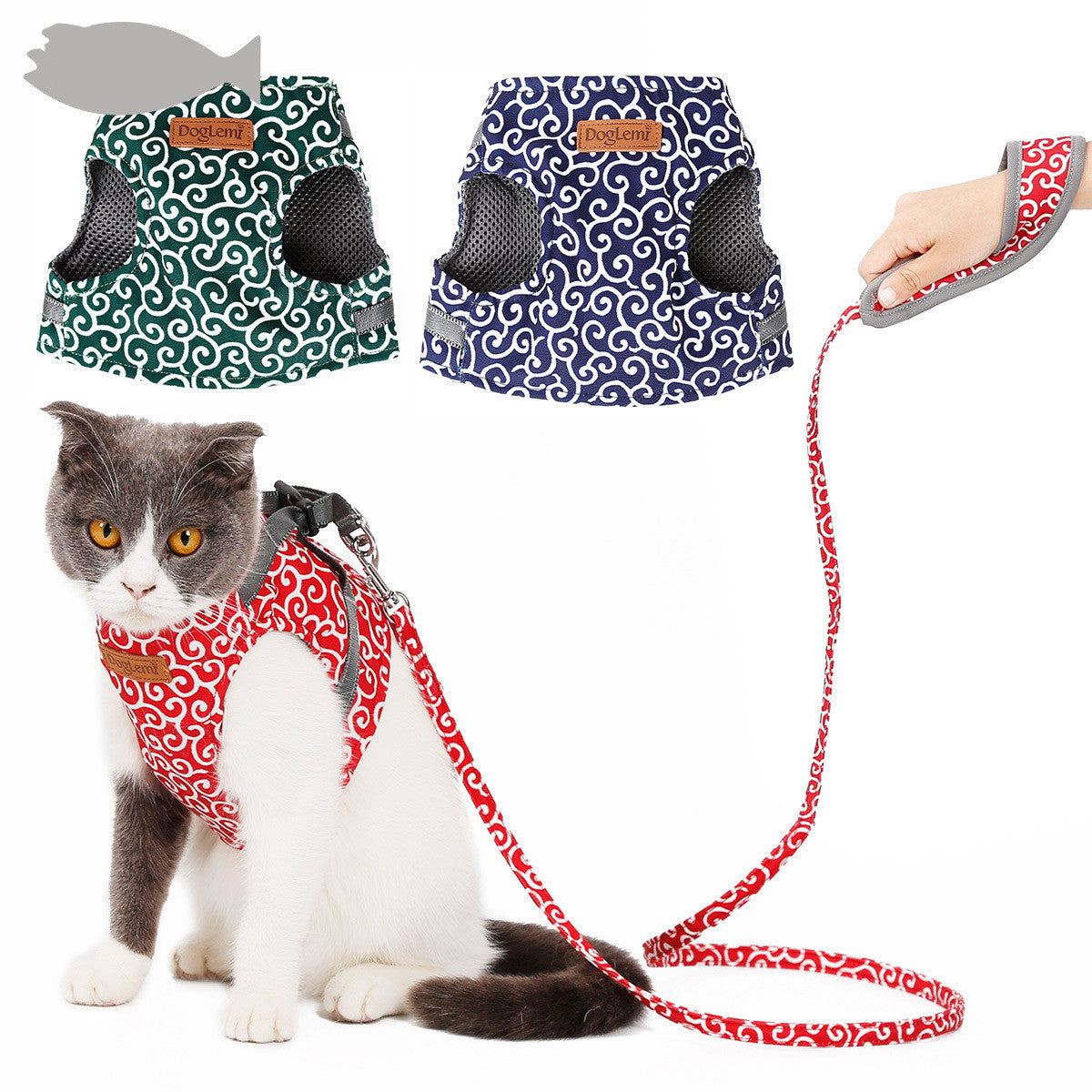 Cat vest harness and leash