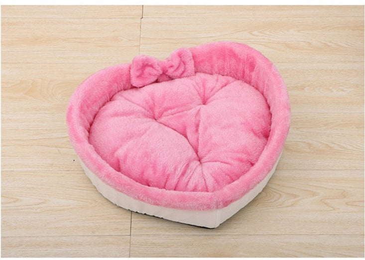 Heart Shape Soft Cozy Cat Pet Bed