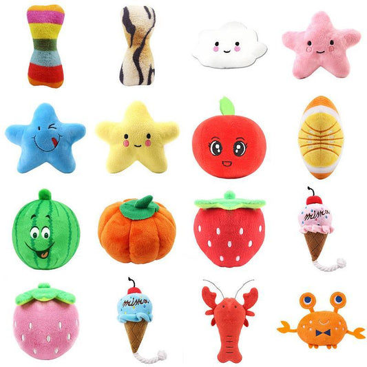 Plush Vocal Dog Toys, Fruits, Cartoons, Toys, Pet Supplies