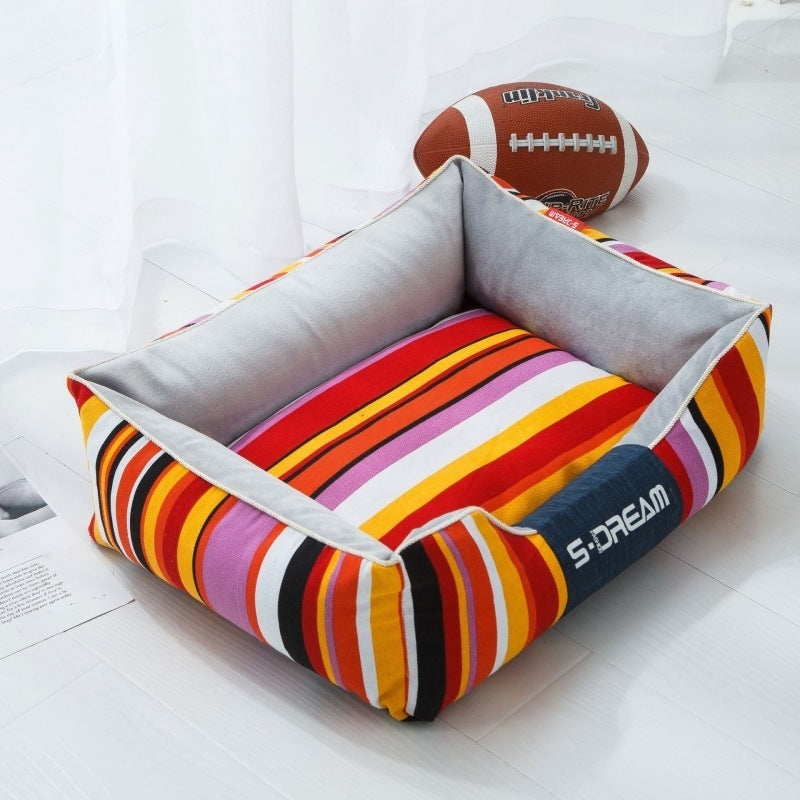 Dog Striped Pattern Bed for Dogs