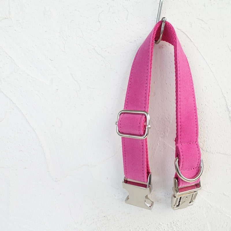 Hot Pink Dog collar and leash set