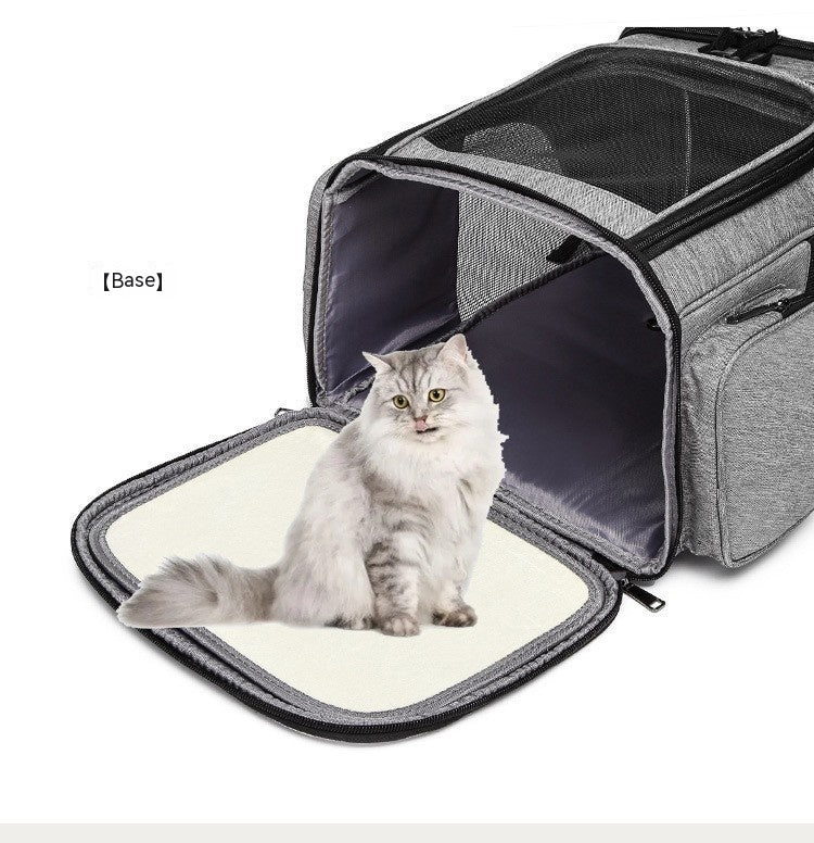 Extendable Pet Bag Large Capacity Cat Backpack Foldable Cat Bag