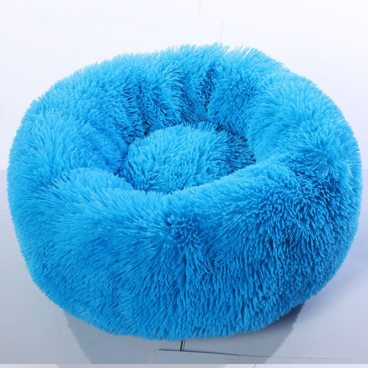 Round Calming Longhair Fluffy Pet Bed