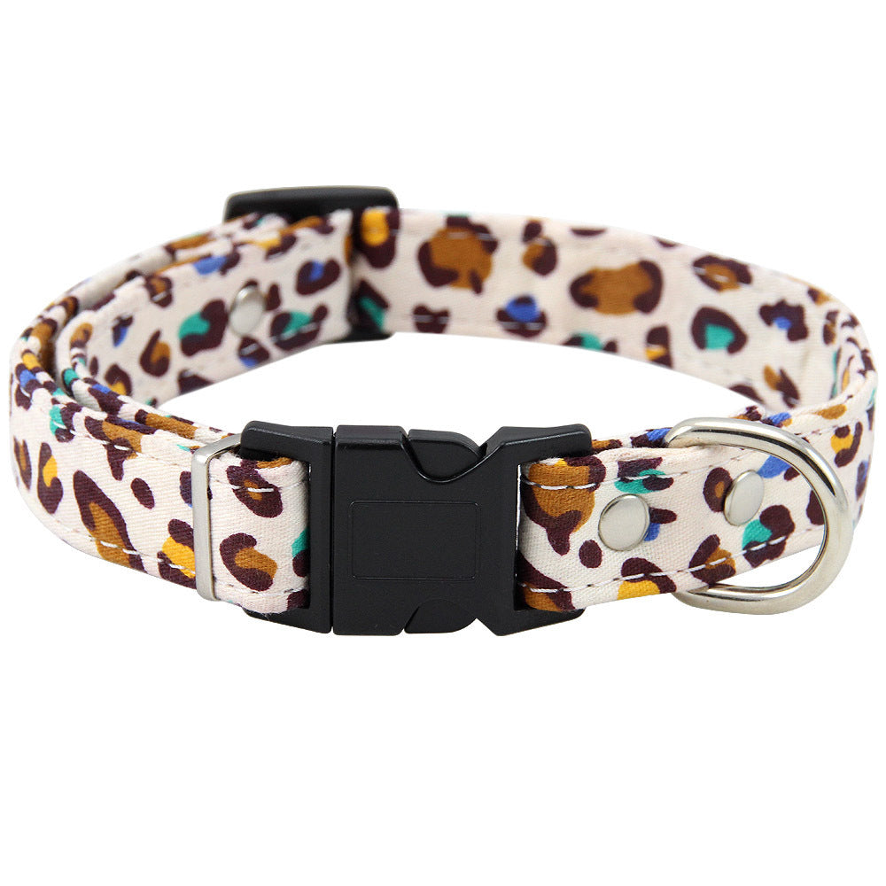 Dog collar rainbow leopard print