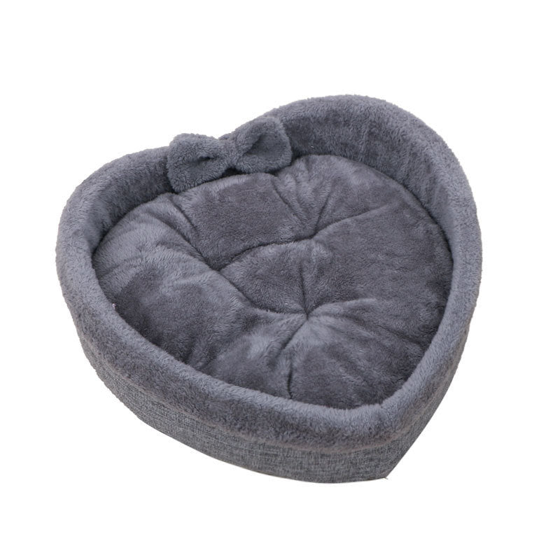 Heart Shape Soft Cozy Cat Pet Bed