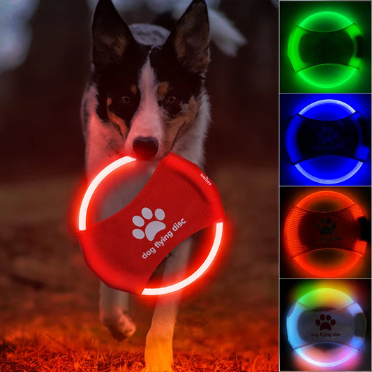 Dog Flying Discs Light Glowing LED Luminous Training Interactive Toys Game Flying Discs Dog Toy Pet Dog Accessories Pet Products