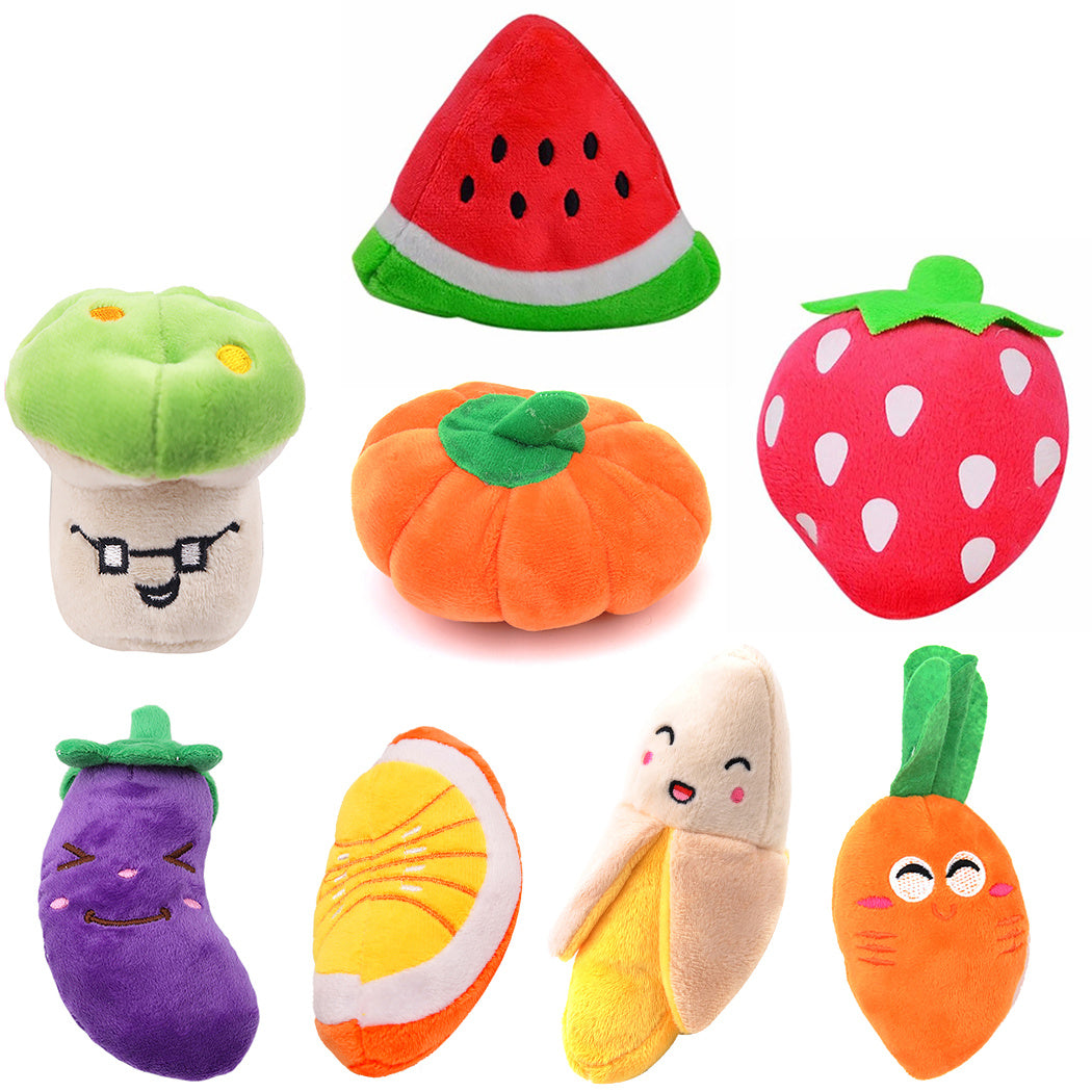 Plush Vocal Dog Toys, Fruits, Cartoons, Toys, Pet Supplies