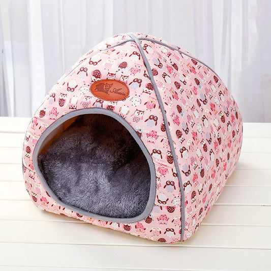 Folding cat house tent