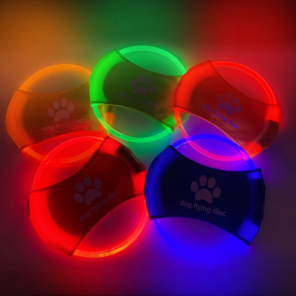 Dog Flying Discs Light Glowing LED Luminous Training Interactive Toys Game Flying Discs Dog Toy Pet Dog Accessories Pet Products